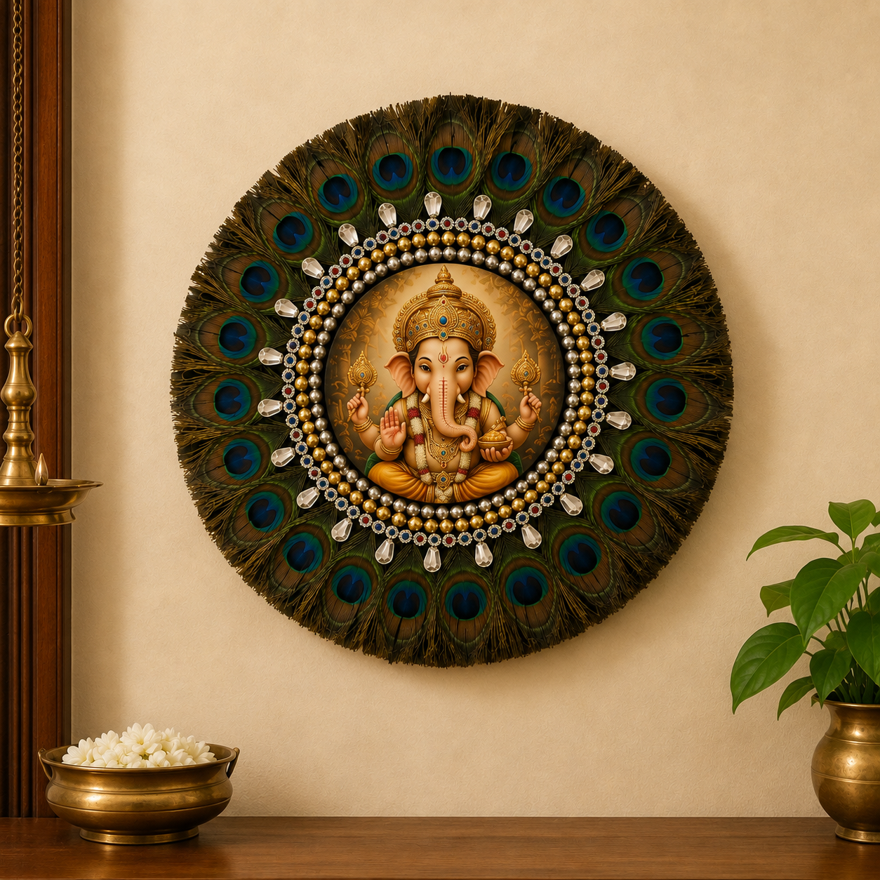 Ganesha Peacock Wall Art