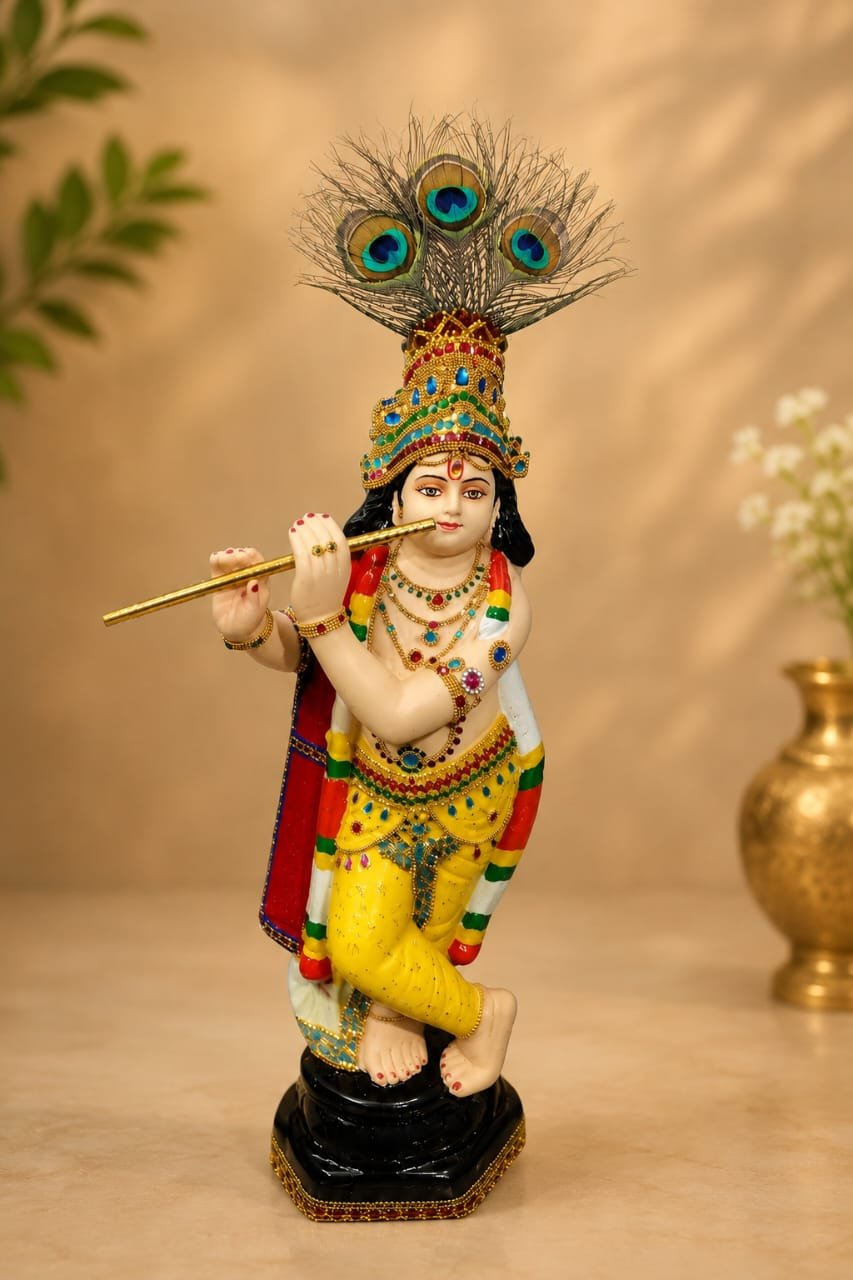 Bansuri Krishna Statue (Fibre)