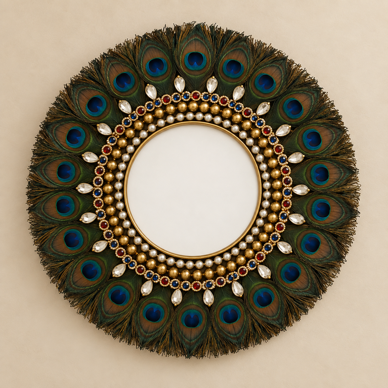 Peacock feather wall art frame
